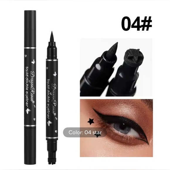 Liquid Double Eyeliner 2in1 Heart & Star Stamp Pen (2-PACK) - Picture 4 of 7